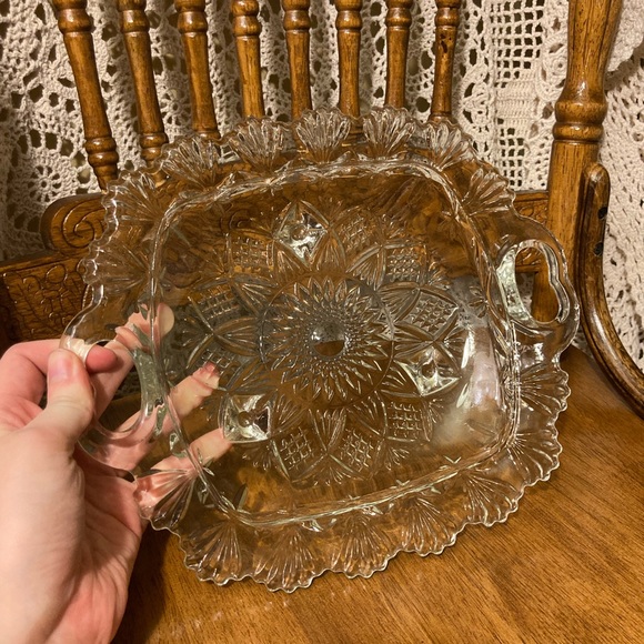 Parisi Other - Parisi Cut Glass Tray, Footed and Handled Dish - Deep Base for Food and Display